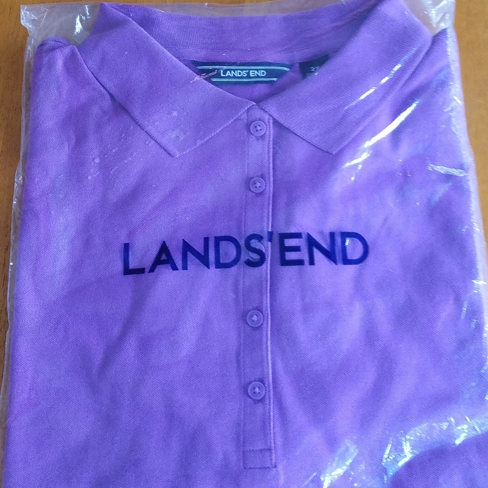 Lands End Mesh Polo Preppy Golf Shirt Plus size 2X